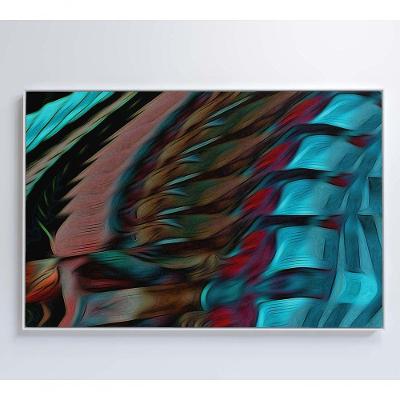 Quadro Abstrato Curvas 60x40 Cm Tecido Canvas