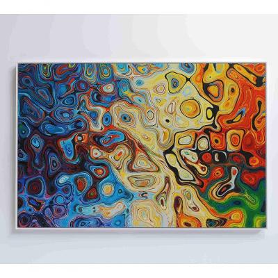 Quadro Abstrato Amebas 60x40 Cm Tecido Canvas
