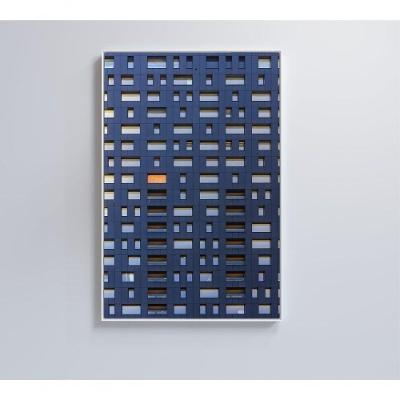 Quadro Arquitetura Retângulos 40x60 Cm Vidro Impresso