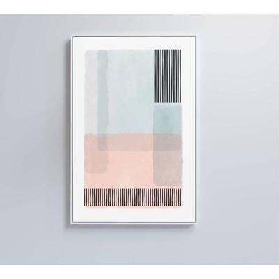 Quadro Abstrato Rosa E Azul 3 80x120 Cm Vidro Impresso