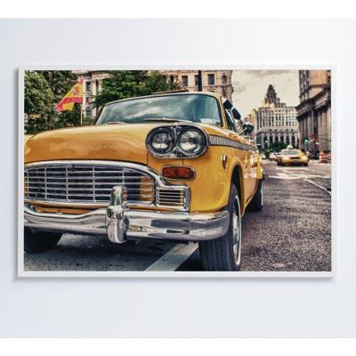 Quadro Táxi Carros Clássicos 60x40 Cm Adesivo Fotográfico