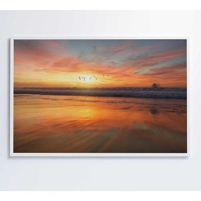 Quadro Litoral No Pôr Do Sol 120x80 Cm Tecido Canvas