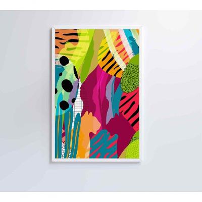 Quadro Pintura Aquarela Tropical 2 60x40 Cm Tecido Canvas
