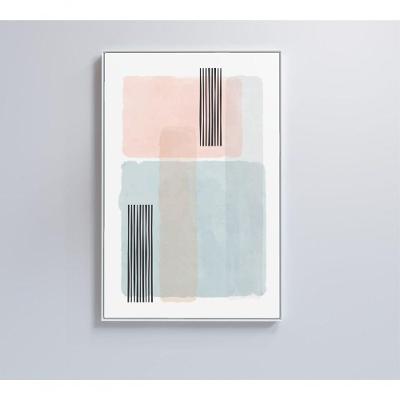 Quadro Abstrato Rosa E Azul 80x120 Cm Tecido Canvas