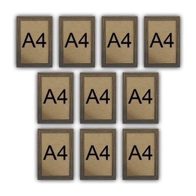 Kit 10 Molduras Quadro Certificado Diploma A4 Com Fundo Mdf Titulos Moldura Madeira