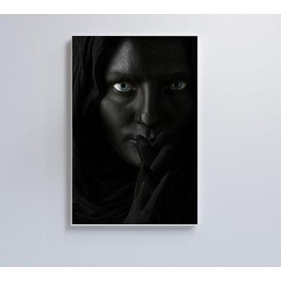 Quadro Mulher Dark Face 40x60 Cm Tecido Canvas