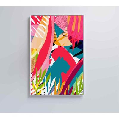 Quadro Pintura Aquarela Tropical 3 120x80 Cm Tecido Canvas
