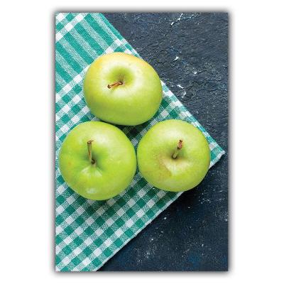 Kit Placas Quadros Decorativos 5 Pçs Mdf 20x30 Maçãs Verdes