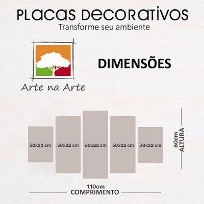 Kit 5 Placa Quadro Decorativo árvore Cor 3d Borda Infinita