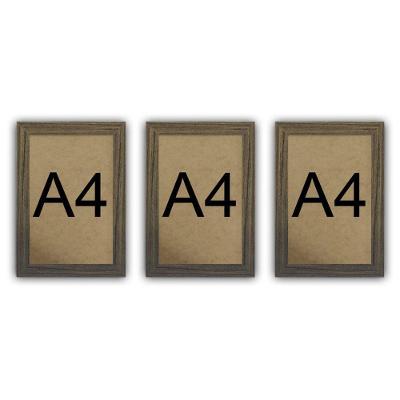 Kit 3 Molduras Quadro Certificado Diploma A4 Com Fundo Mdf