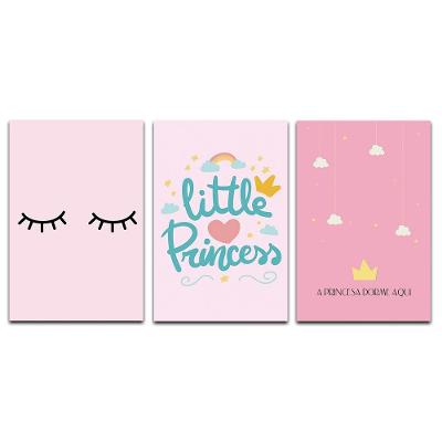 Kit Placas Quadros Decorativos 3 Peças 20x30 Little Princess