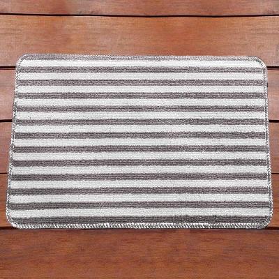 Tapete Capacho Boucle 40cm X 60cm Listras Prata