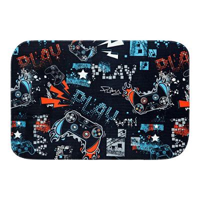 Tapete Estampado Game Win Azul 60cm X 40cm Antiderrapante