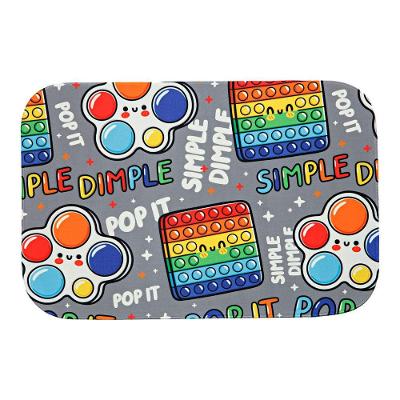 Tapete Estampado Pop It Cinza 60cm X 40cm Antiderrapante