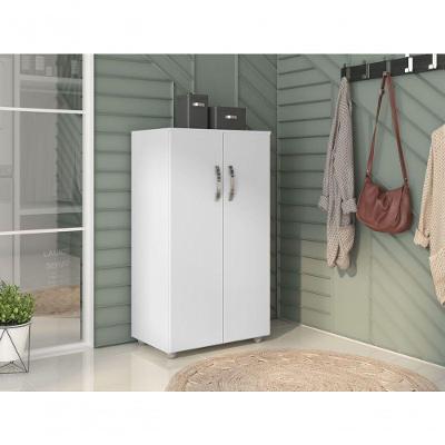 Armário Multiuso Rosana Com 2 Portas 3 Prateleiras Branco Ajl