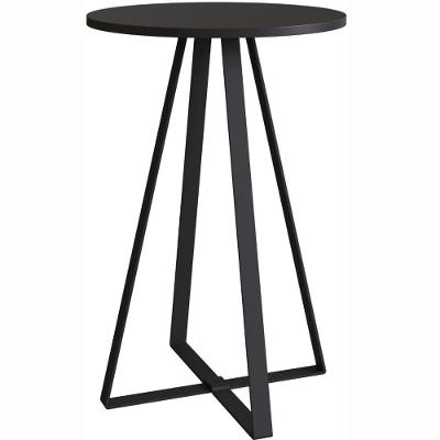 Mesa Lateral Redonda Artesano 65 Cm (altura) Em Mdp Bp Estrutura Metálica Em Aço Preto