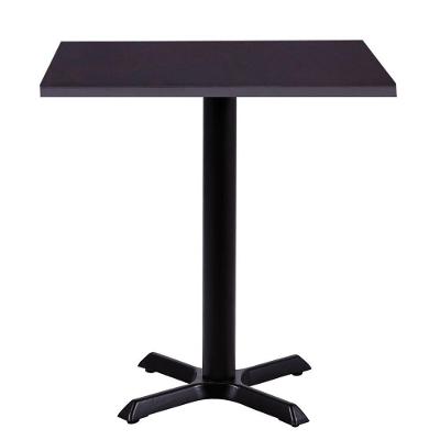 Mesa ômega Em Ferro Preto Pintura 74 Cm (altura) Com Tampo Em Mdp Quadrado 80 Cm Preto