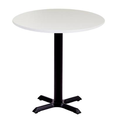 Mesa ômega Em Ferro Preto Pintura 74 Cm (altura) Com Tampo Em Mdp Redonda 80 Cm Branco