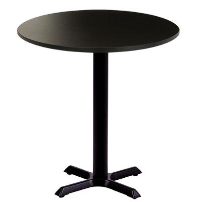 Mesa Em Ferro Preto Pintura Eletrostática 74 Cm (altura) Com Tampo Em Mdp Redonda 80 Cm Preto