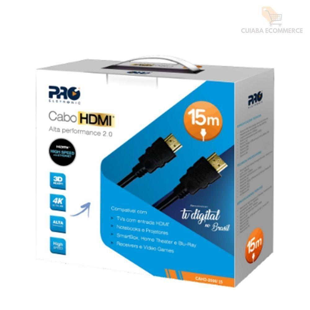 Cabo Hdmi 2.0 3d 4k 15m: Resolução Incrível Filmes E Jogos - 2