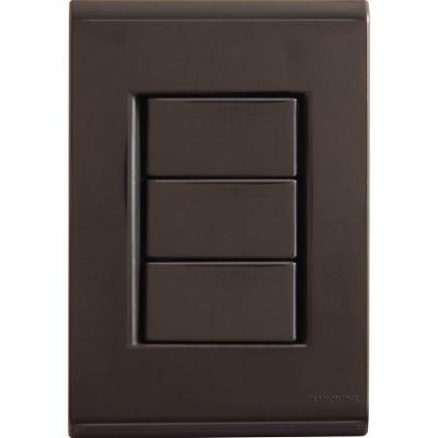 Conjunto Placa Cega 4x2 Tramontina Liz Grafite Tramontina