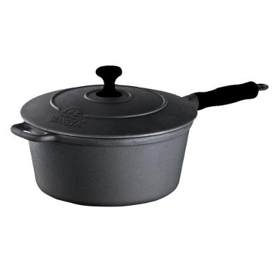 Caçarola Ferro Cabo Silicone Preto Tampa Ferro 3,2 Lts 22cm.