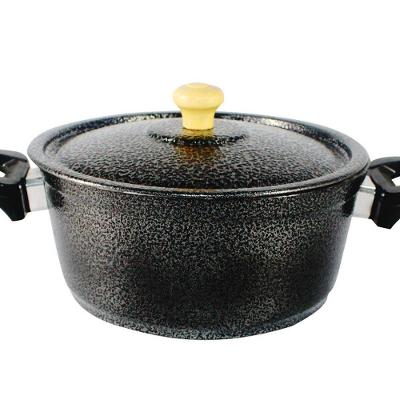 Caçarola de Alumínio Craqueada Alça Baquelite 16cm preto