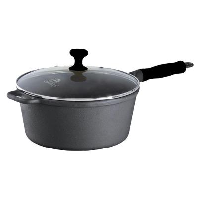 Caçarola Ferro Cabo Silicone Preto Tampa Vidro 3,2l 22cm.