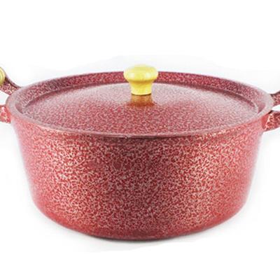 Caçarola Panela Reta Craqueada de Alumínio Alça Madeira 45cm