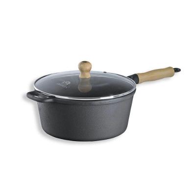 Caçarola Cabo Madeira Tampa Vidro 3,1 Litro 22cm