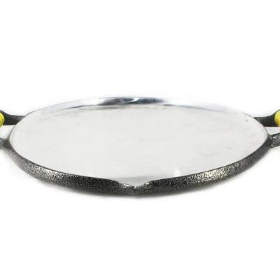 Chapa Disco Arado Alumínio Fundido Craqueada Alça Madeira