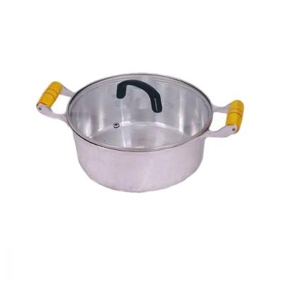 Caçarola Alumínio Fundido Alça Madeira Tampa Vidro 40cm