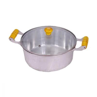 Caçarola Alumínio Fundido Alça Madeira Tampa Vidro 18cm
