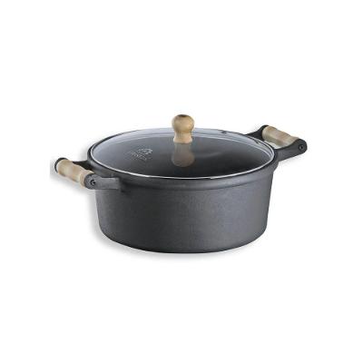 Caçarola Alça Madeira Tampa Vidro 5,2 Litro 26cm