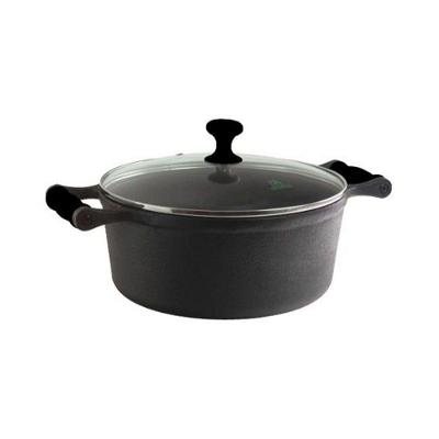 Caçarola Ferro Preto Tampa Vidro 2L 22cm