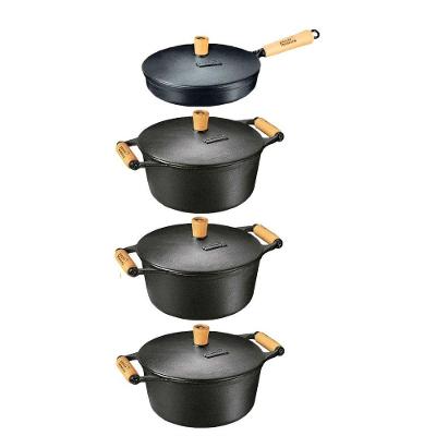Kit Caçarolas E Frigideira Ferro Tampa Ferro 21,23 E 29Cm.