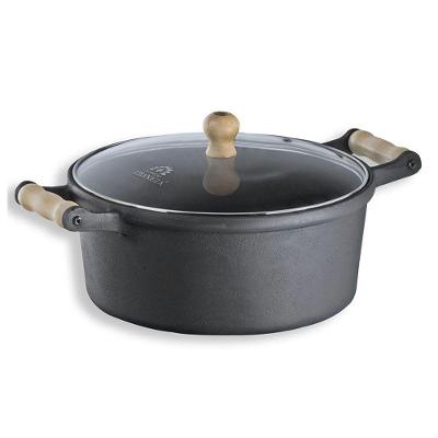 Caçarola Alça de Madeira Tampa de Vidro 1,55 Litros 18cm