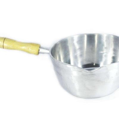 Caçarola Alumínio Polido Japi Cabo Madeira sem Tampa 18cm