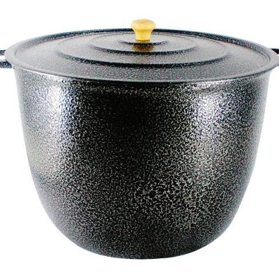 Caldeirão Alça Alumínio Craqueado com Tampa 16,7L Preto 34cm