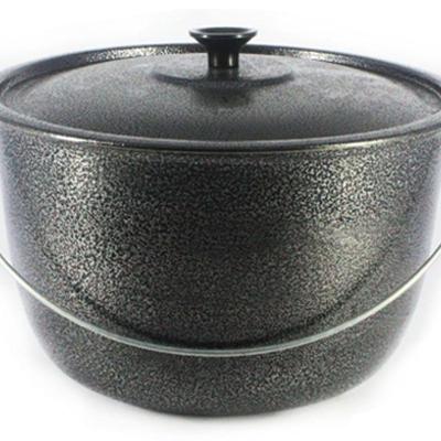 Caldeirão Alumínio Craqueado Alça Galvanizada Preto 16cm