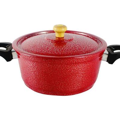 Caçarola de Alumínio Craqueada Alça Baquelite Vermelha 20cm