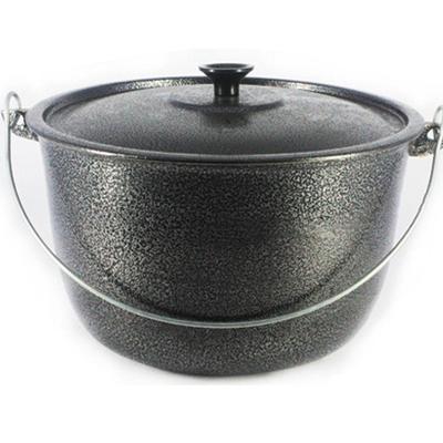 Caldeirão Alumínio Fundido Craqueado Alça Galvanizada 18cm