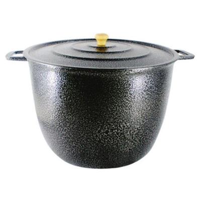 Caldeirão Alça Alumínio Craqueado Com Tampa 16,7L 34cm Preto