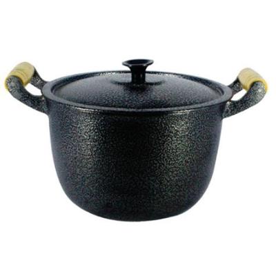 Caldeirão Alumínio Fundido Craqueado Alça de Madeira 16cm