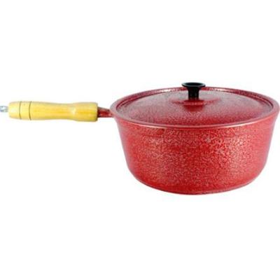 Caçarola Panela Alumínio Craqueada Madeira 18cm Vermelho