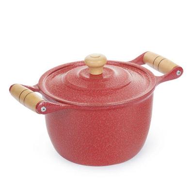 Caldeirão Alumínio Fundido Craqueado Alça de Madeira 28cm