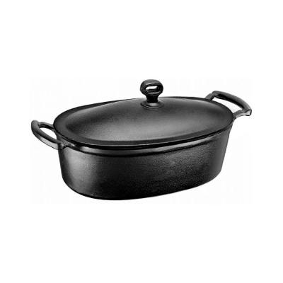 Caçarola de Ferro Fundido Oval com Alça Tampa de Ferro 5,0 L