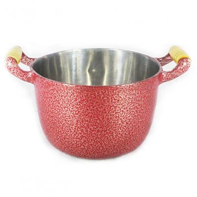 Caldeirão Alumínio Alça De Madeira 14Cm Vermelho