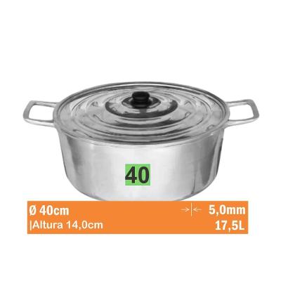 Cacarola Aluminio Batido Nr 40 Aluminio Jalice 1-01-40