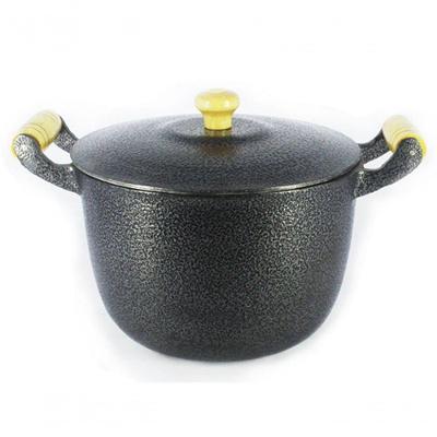 Caldeirão Alumínio Alça De Madeira 28Cm Preto